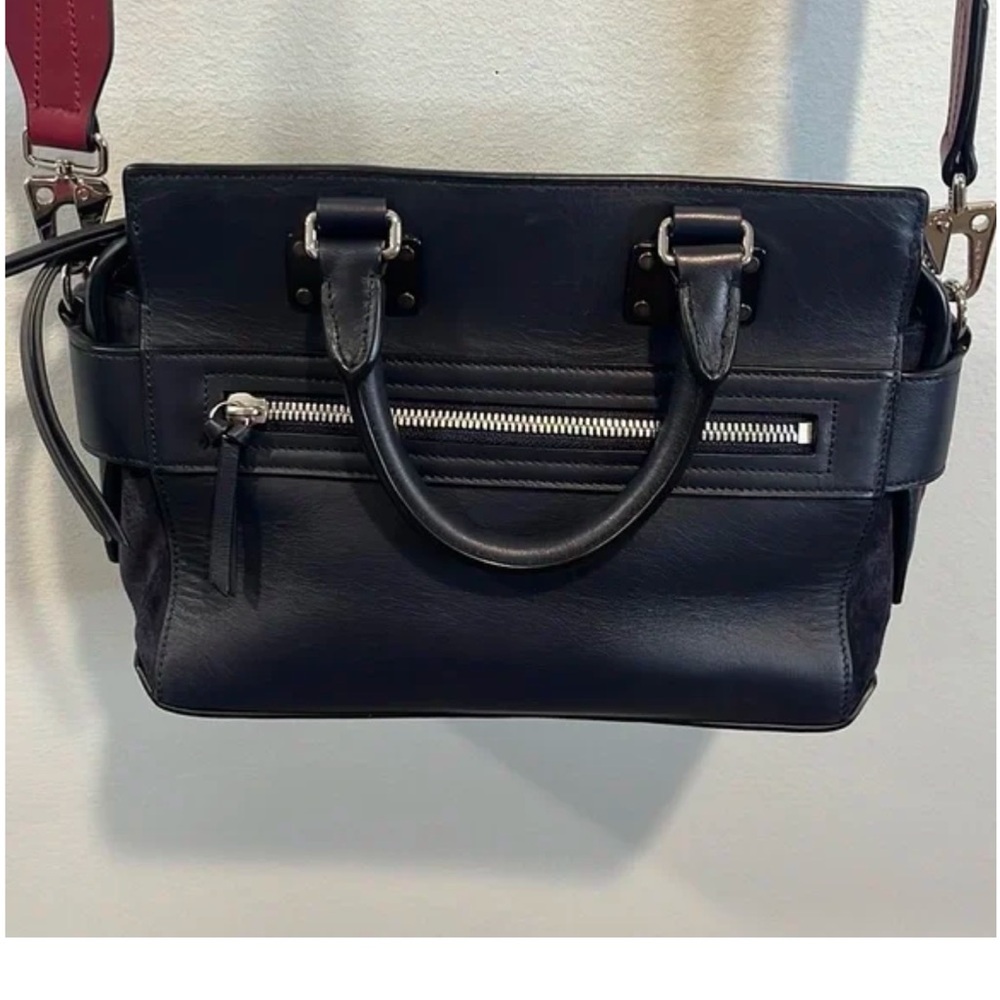 Rag & Bone Small Navy Leather Pilot Satchel, new - Picture 10 of 15